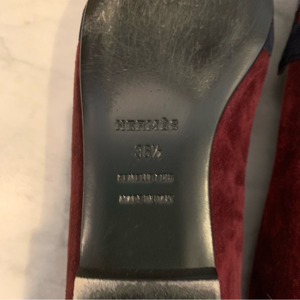 🔥 Last Chance 💯 AUTH HERMES Suede Nice H Logo Flats - Picture 6 of 7